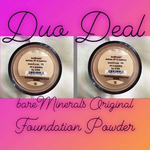 bareMinerals Original Foundation Powder Duo (2) Full Size 8 g Jars Mediu…